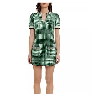 Maje Roxanne Houndstooth Mini Dress